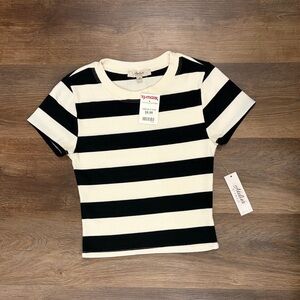 Atelier by Kirious Black and White Striped Top NWT